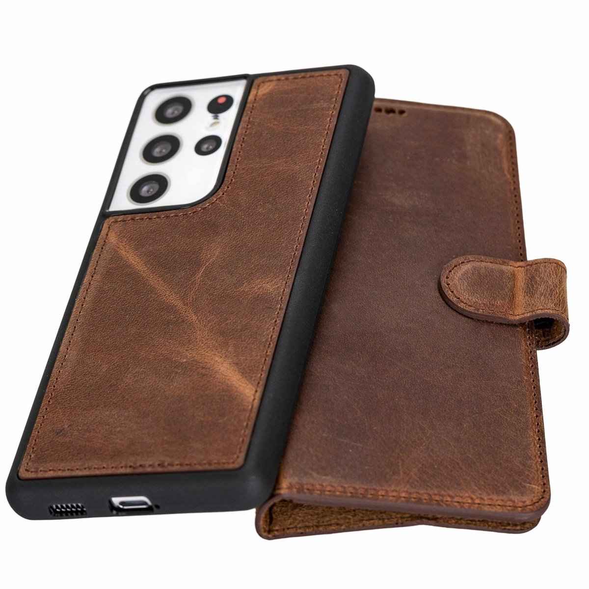 Bayelon Samsung Galaxy S21 Ultra Leather Detachable Wallet Case