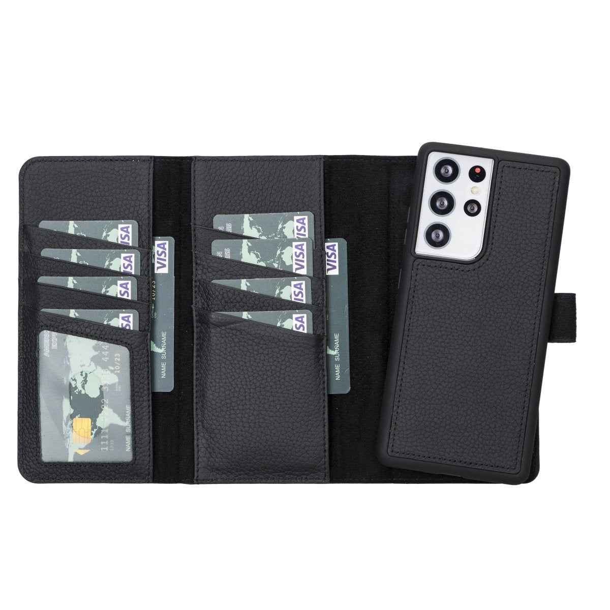 Bayelon Samsung Galaxy S21 Ultra Trifold Leather Wallet Case