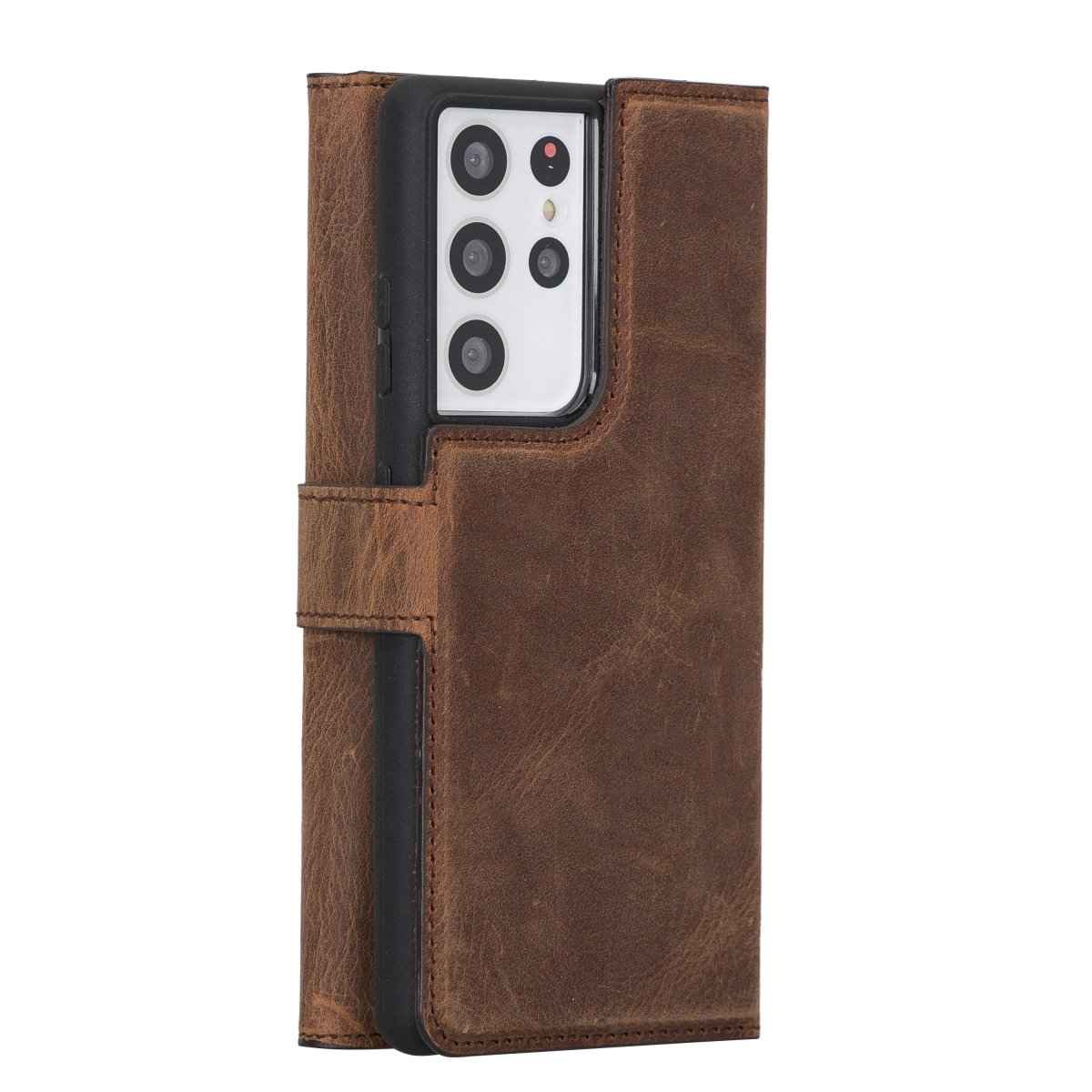 Bayelon Samsung Galaxy S21 Ultra Trifold Leather Wallet Case