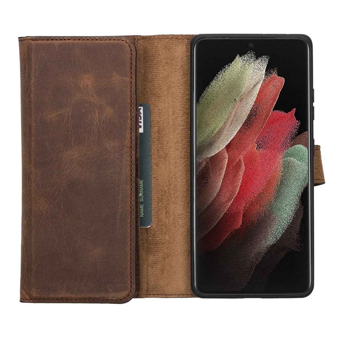 Bayelon Samsung Galaxy S21 Ultra Trifold Leather Wallet Case