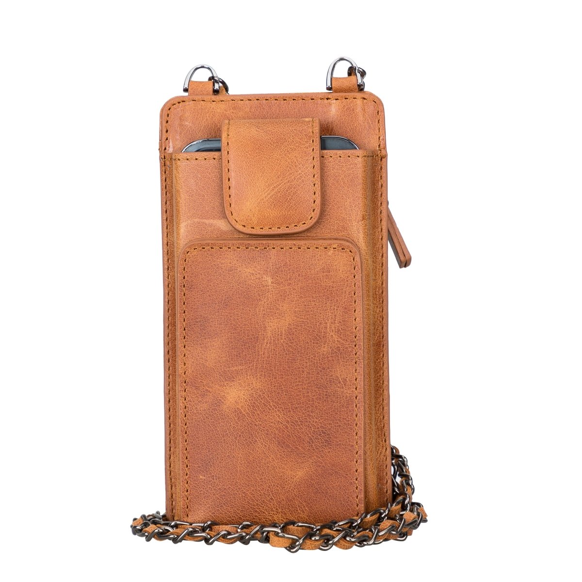 Bayelon Shoulder Strap Leather Wallet Case Compatible up to 6.9"
