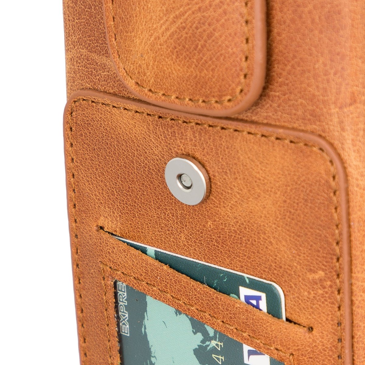 Bayelon Shoulder Strap Leather Wallet Case Compatible up to 6.9"