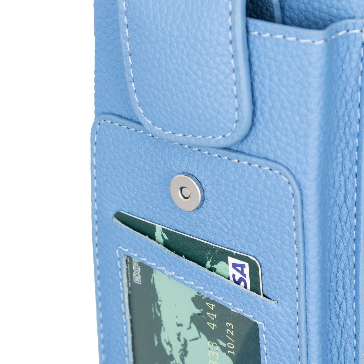 Bayelon Shoulder Strap Leather Wallet Case Compatible up to 6.9"