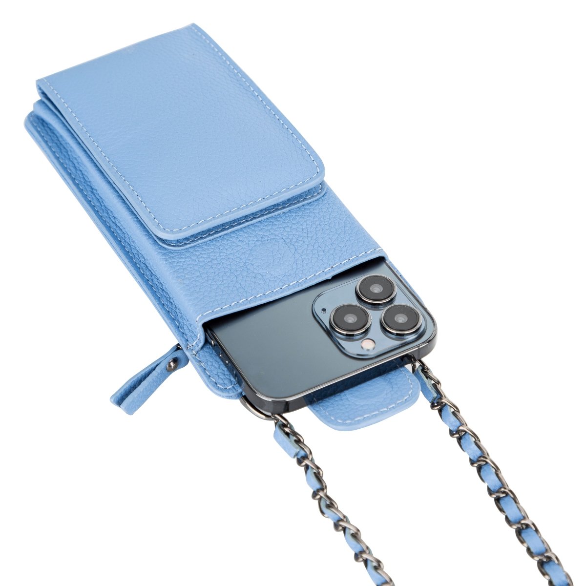 Bayelon Shoulder Strap Leather Wallet Case Compatible up to 6.9"