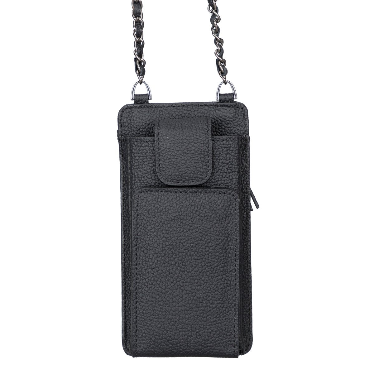 Bayelon Shoulder Strap Leather Wallet Case Compatible up to 6.9" Floater Black