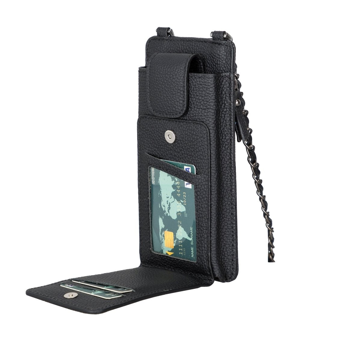 Bayelon Shoulder Strap Leather Wallet Case Compatible up to 6.9"