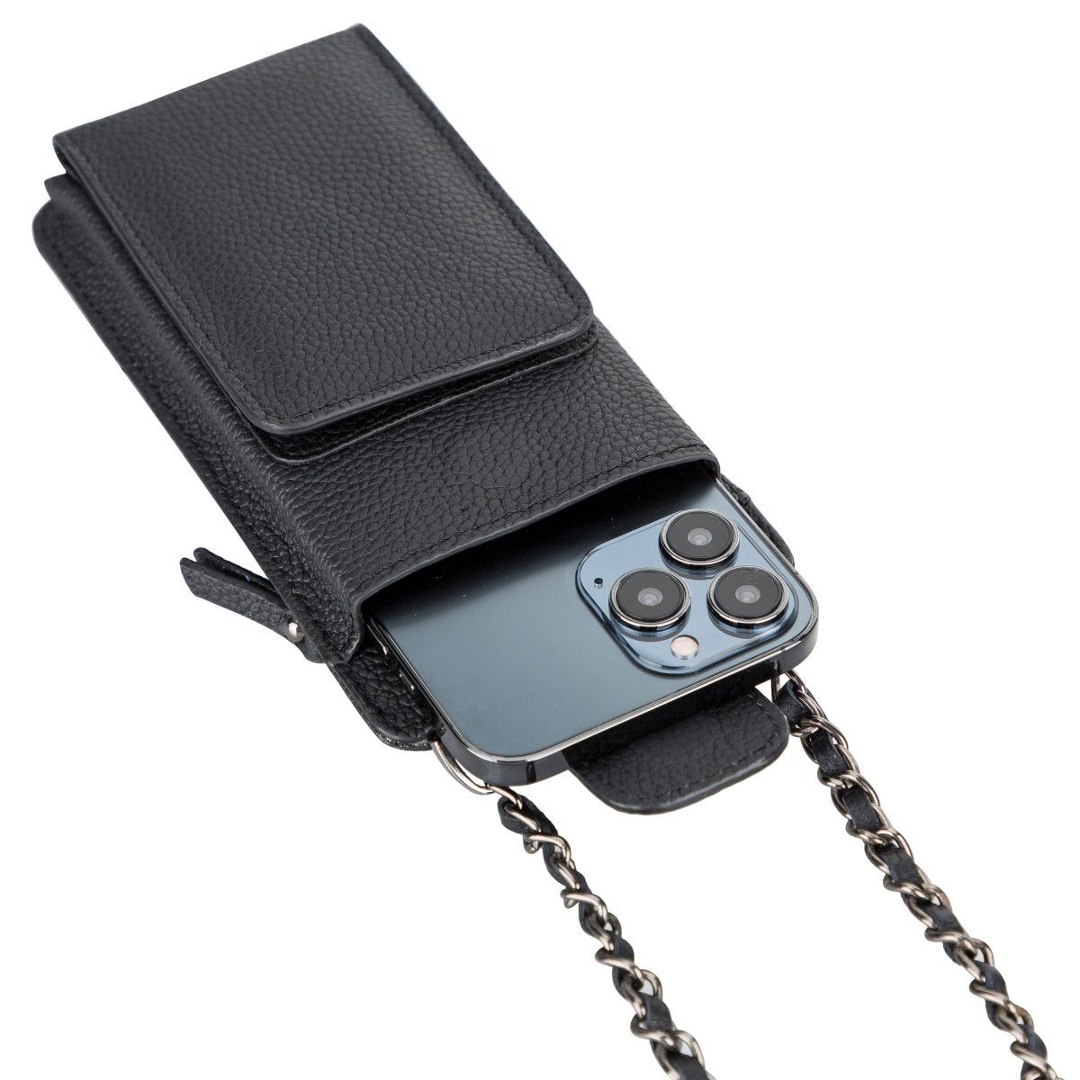 Bayelon Shoulder Strap Leather Wallet Case Compatible up to 6.9"