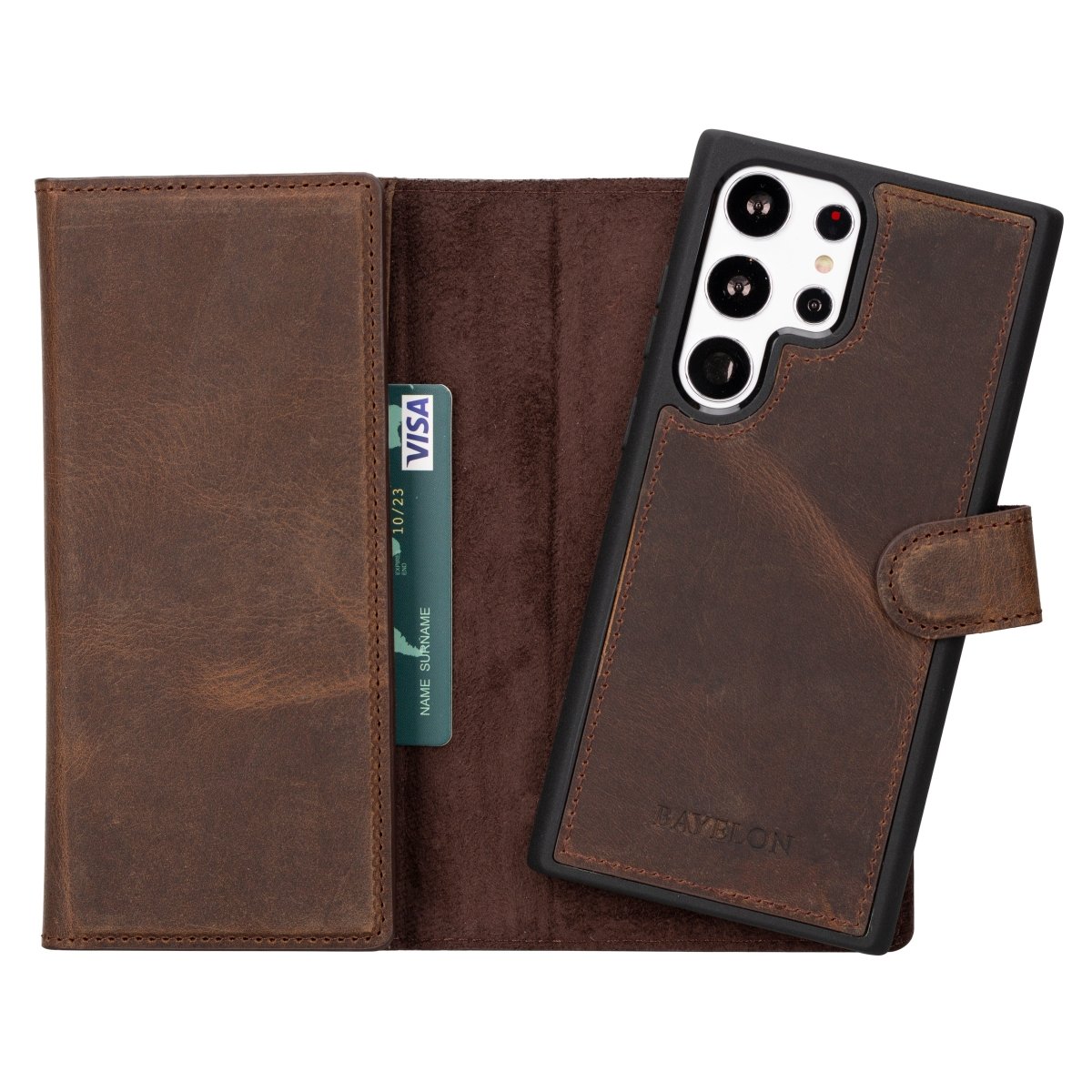 Bayelon Samsung Galaxy S24 Series Trifold Leather Wallet Case