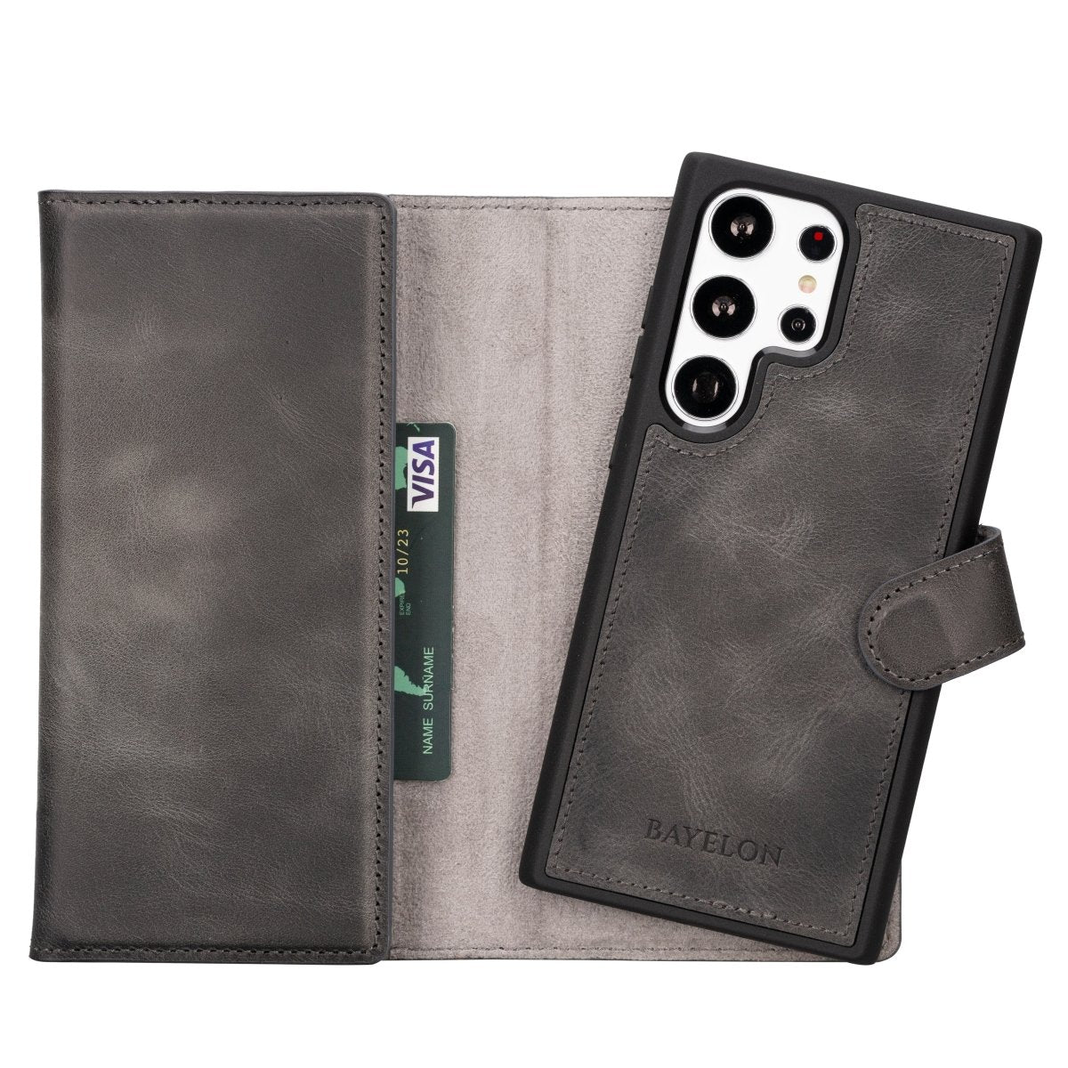 Bayelon Samsung Galaxy S24 Series Trifold Leather Wallet Case