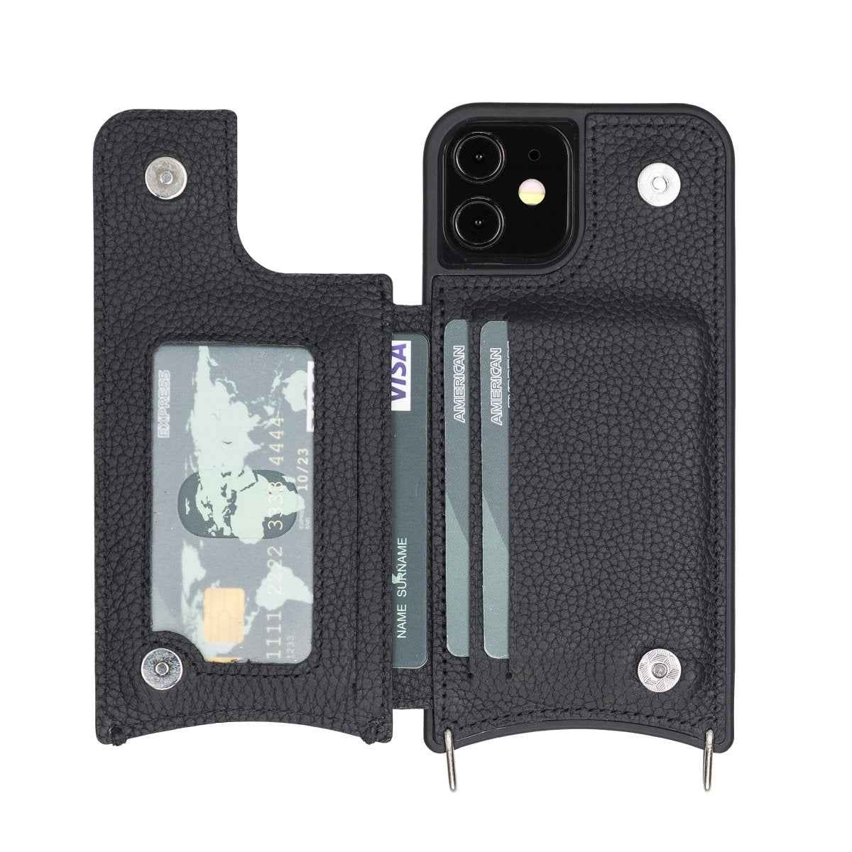 Bayelon iPhone 12/ 12 Pro Crossbody Leather Phone Case