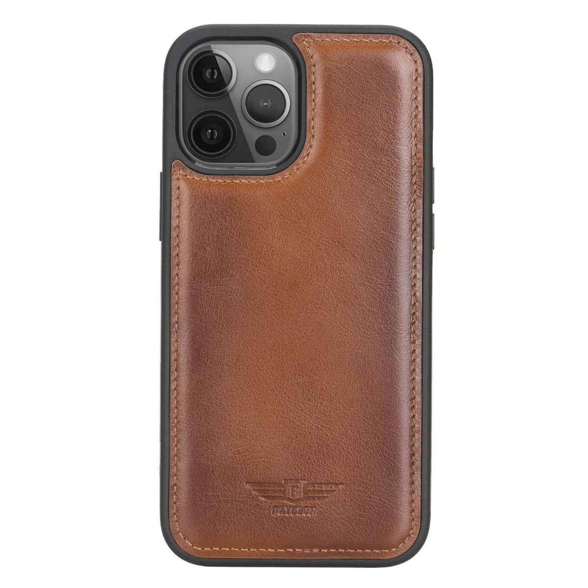 Bayelon iPhone 12 Pro Max 6.7" Leather Snap-on Back Cover Rustic Tan