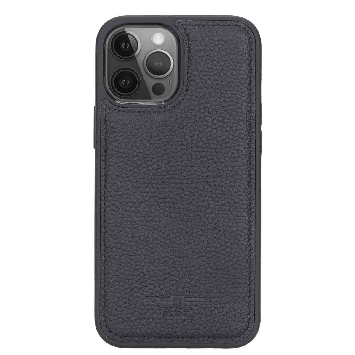 Bayelon iPhone 12 Pro Max 6.7" Leather Snap-on Back Cover Floater Black