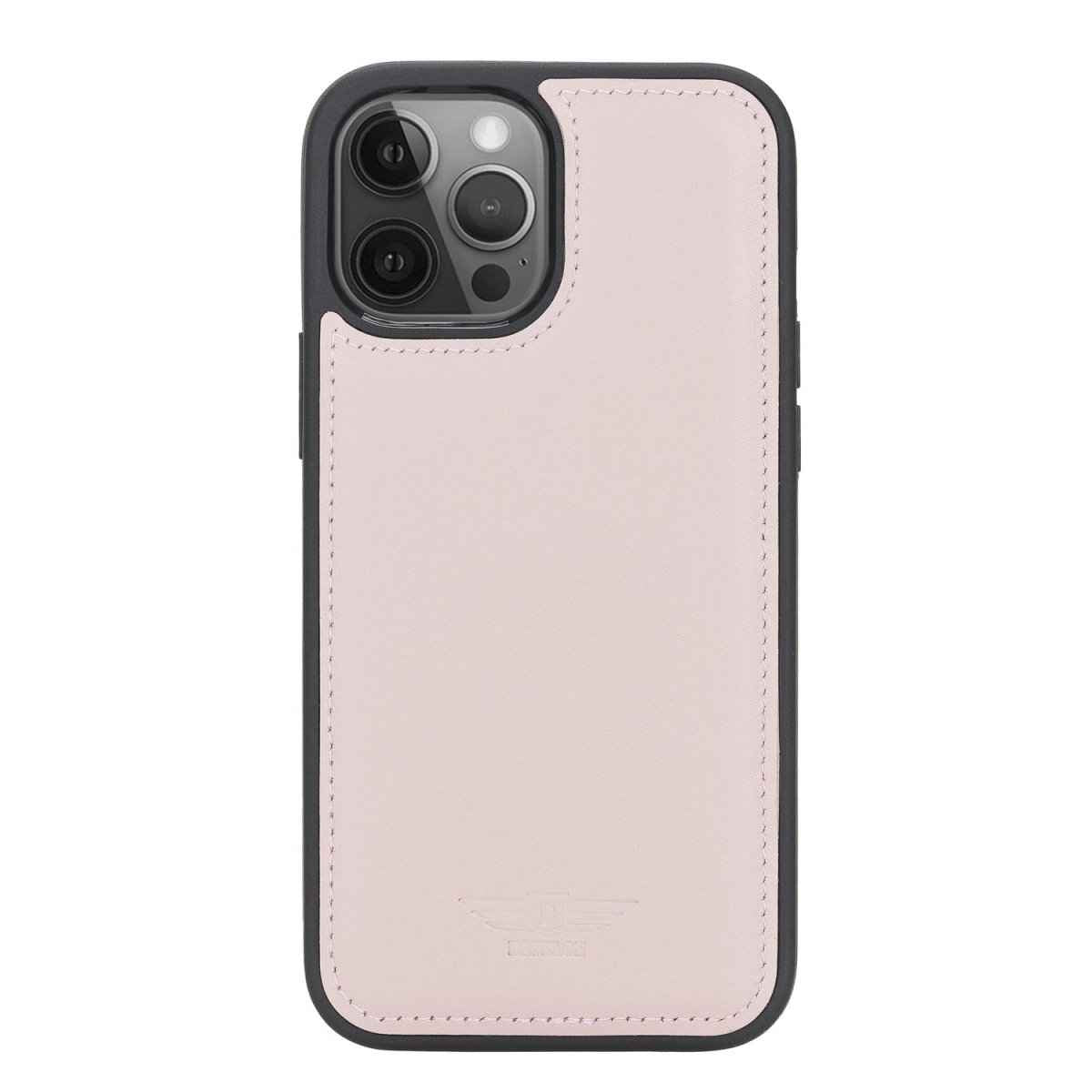 Bayelon iPhone 12 Pro Max 6.7" Leather Snap-on Back Cover Nude Pink