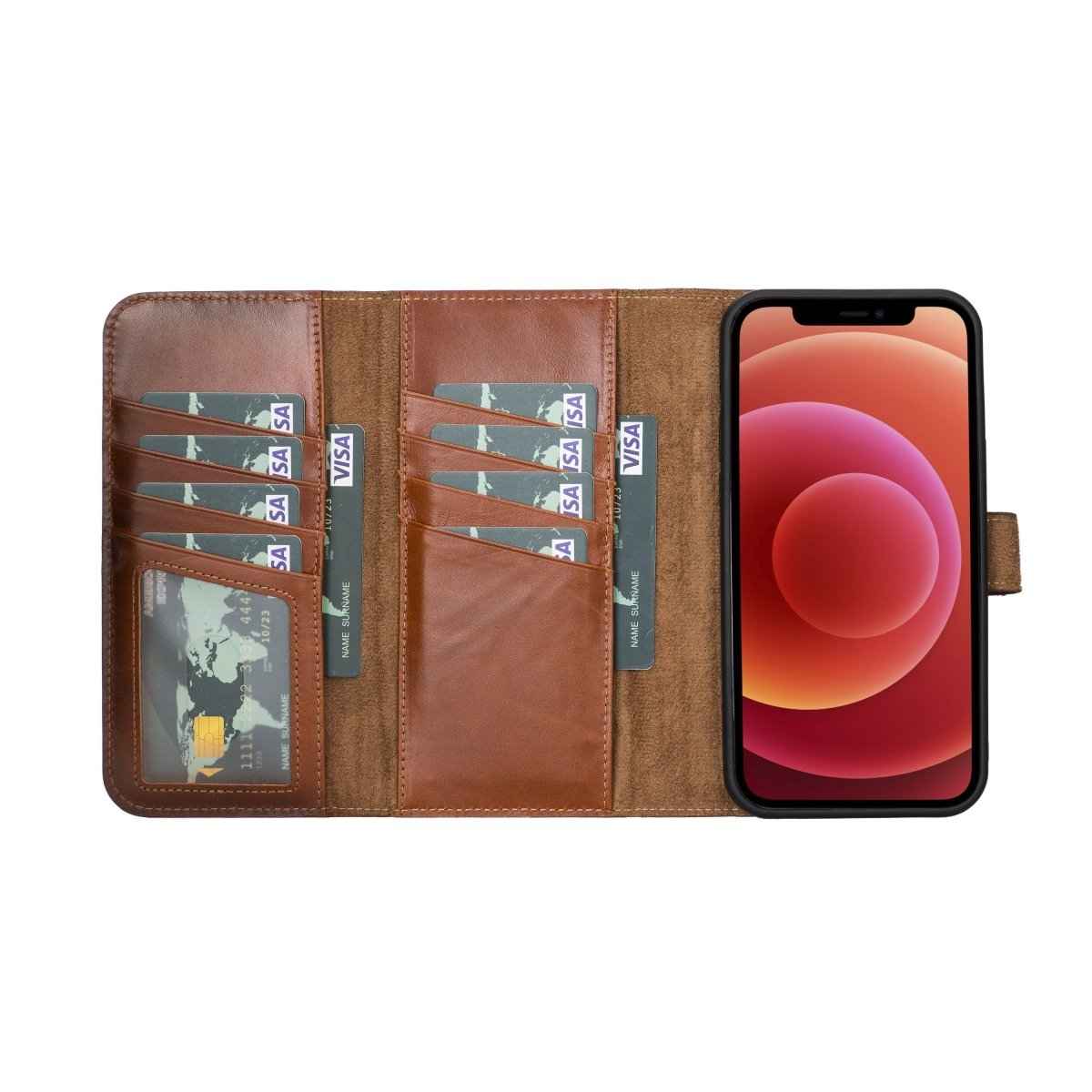 Bayelon iPhone 12 Pro Max Trifold Leather Wallet Case