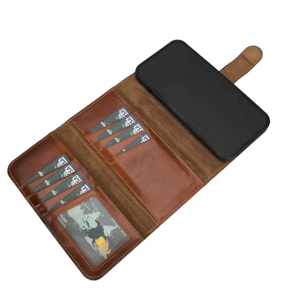 Bayelon iPhone 12 Pro Max Trifold Leather Wallet Case