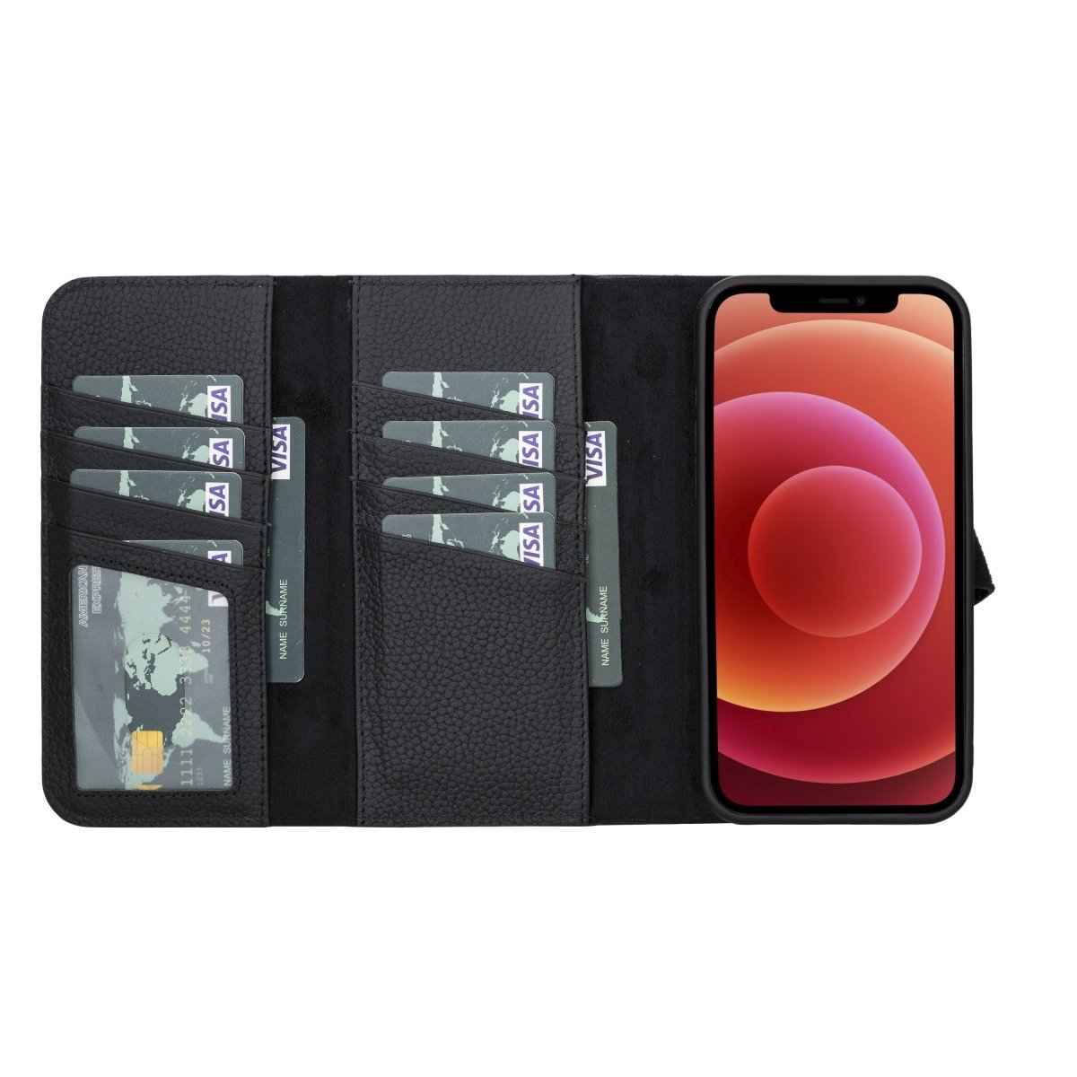 Bayelon iPhone 12 Pro Max Trifold Leather Wallet Case