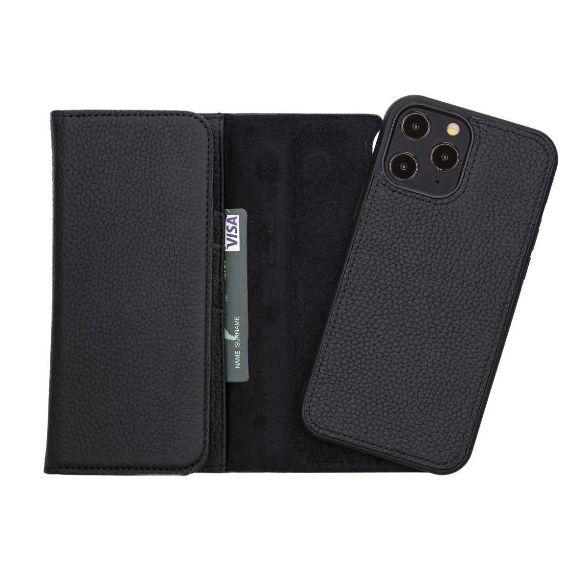 Bayelon iPhone 12 Pro Max Trifold Leather Wallet Case