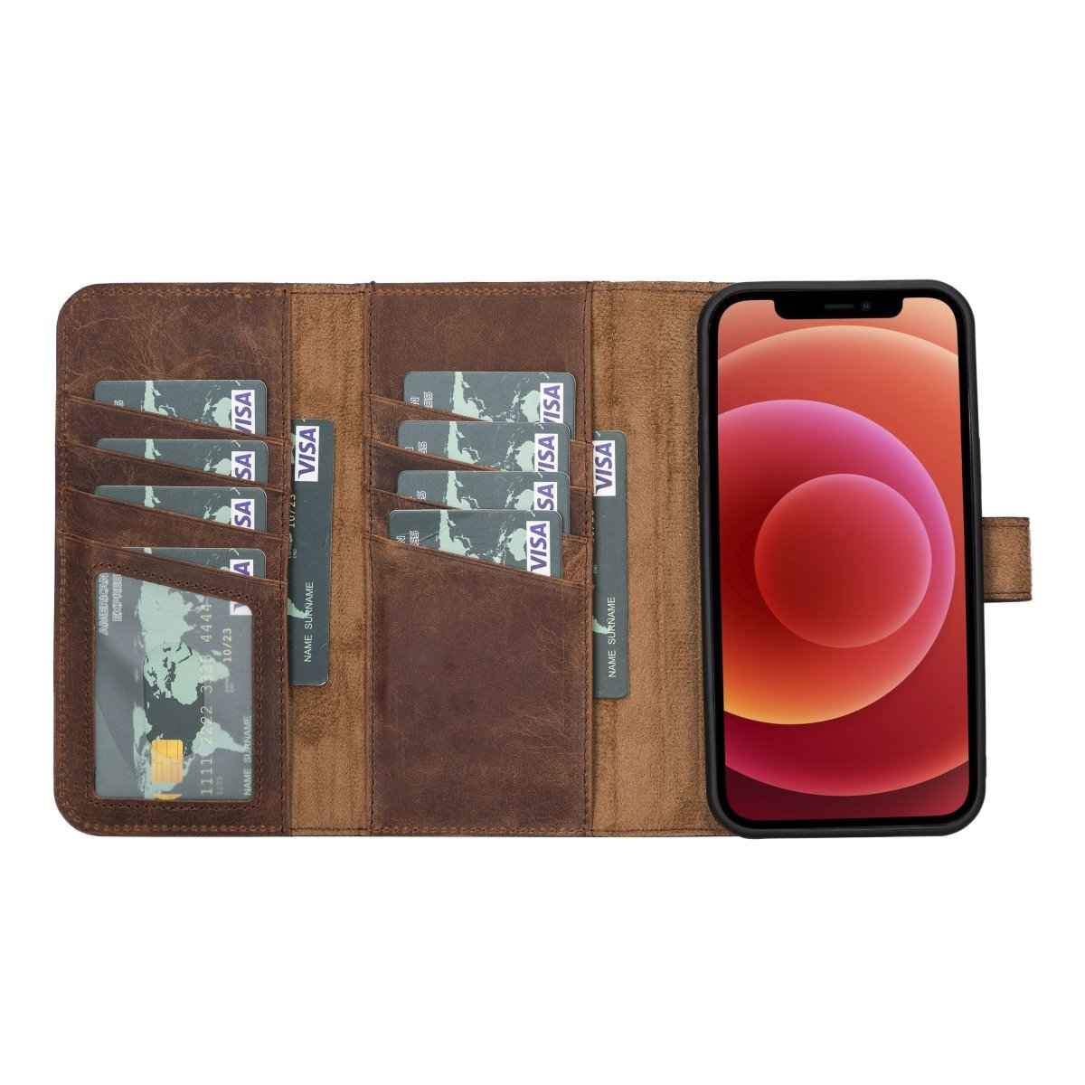 Bayelon iPhone 12 Pro Max Trifold Leather Wallet Case