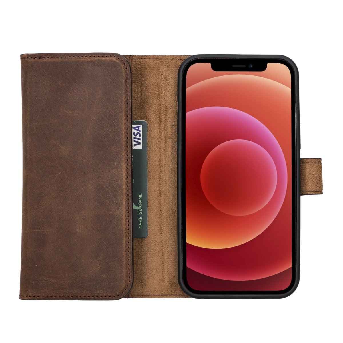 Bayelon iPhone 12 Pro Max Trifold Leather Wallet Case