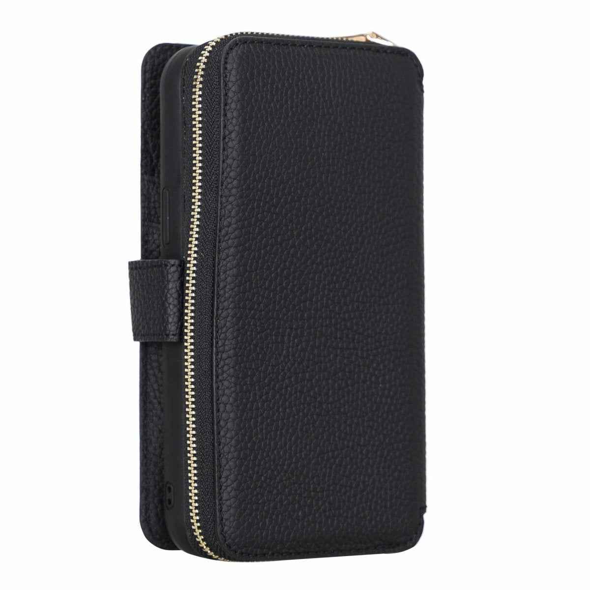 Bayelon iPhone 12 Pro Max Zipper Leather Wallet Case Purse with Holster