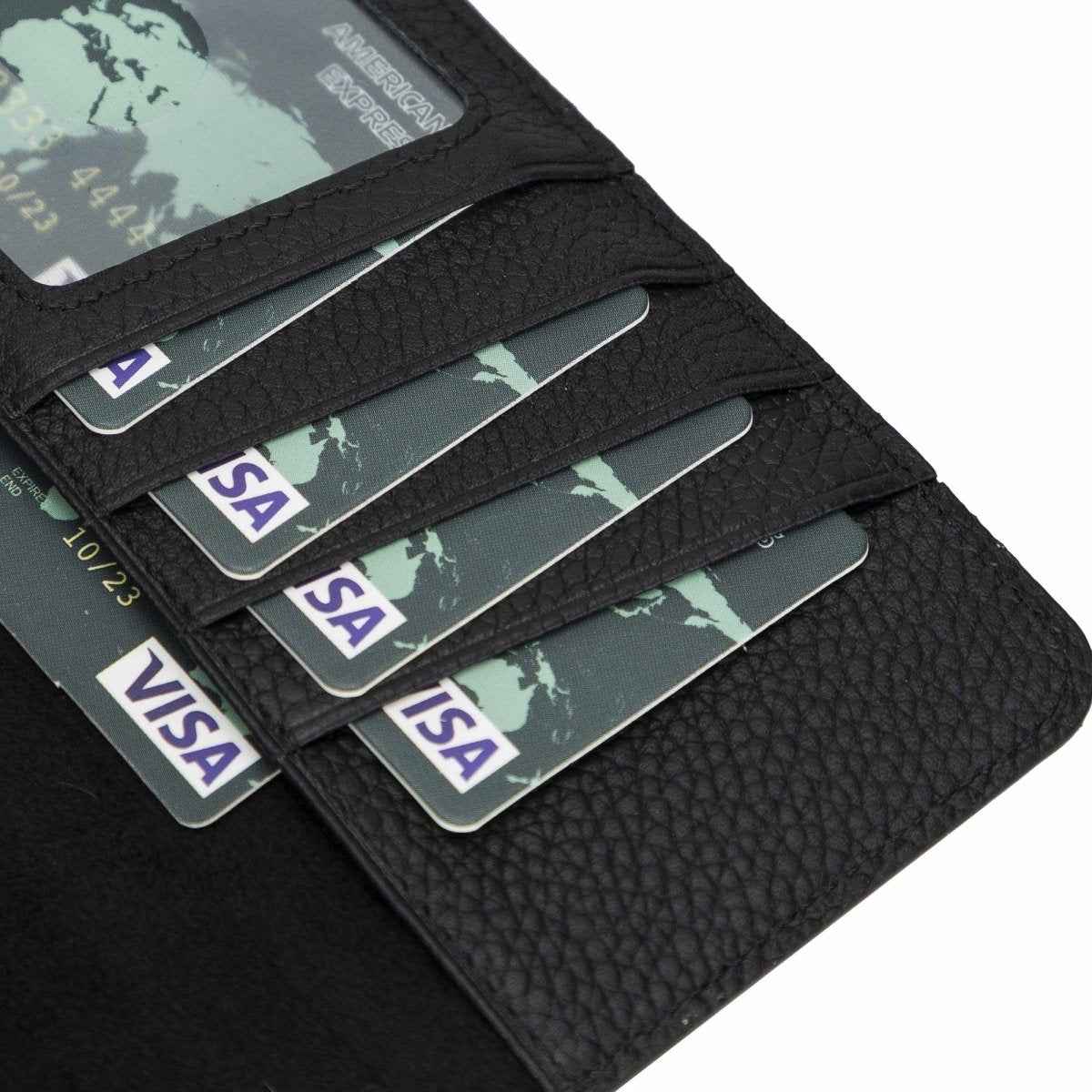 Bayelon iPhone 12 Pro Max Zipper Leather Wallet Case Purse with Holster