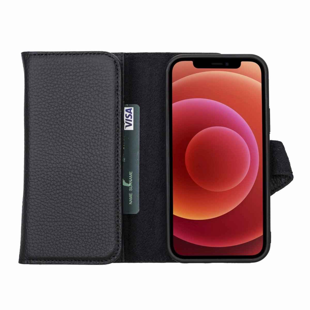 Bayelon iPhone 12 and 12 Pro Trifold Leather Wallet Case