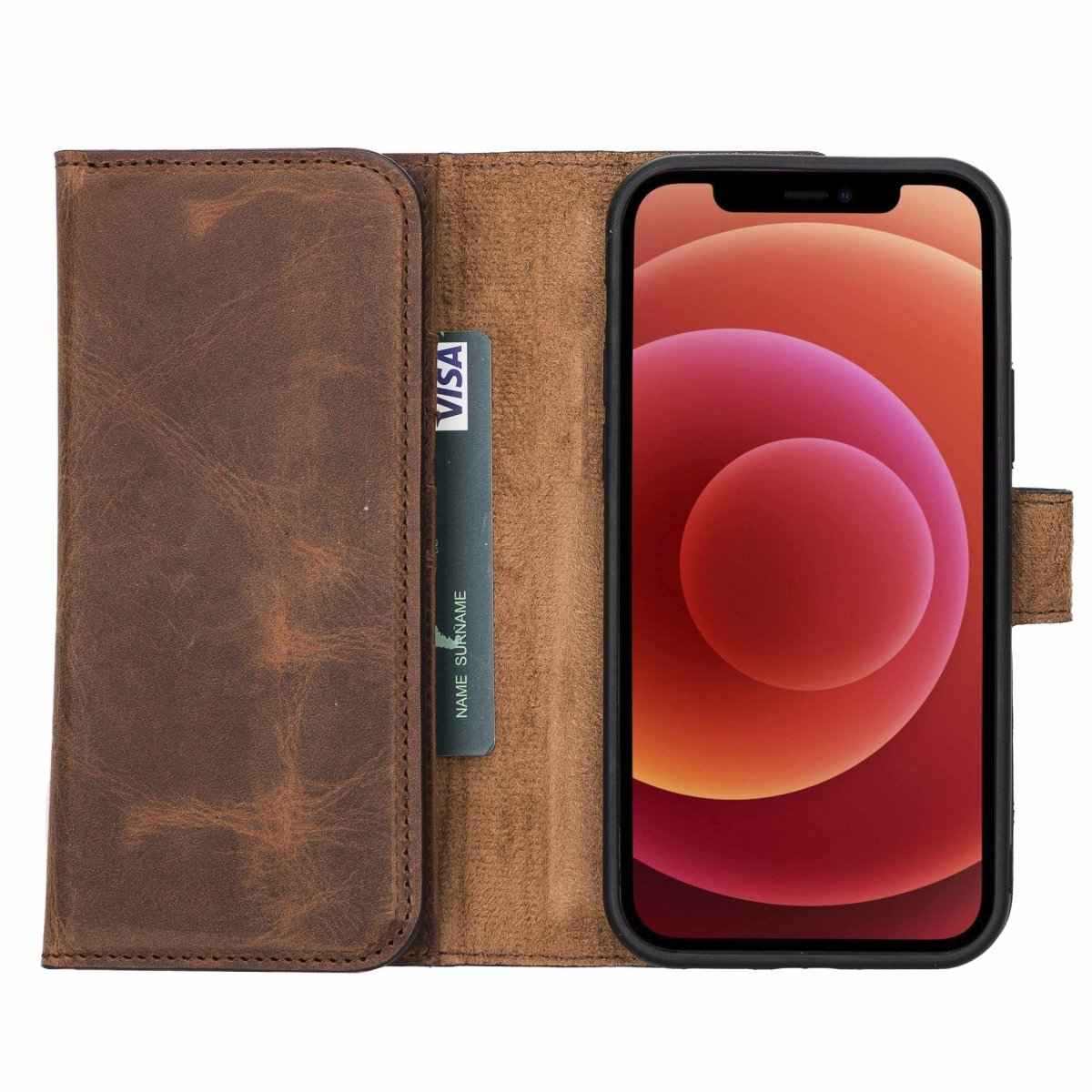 Bayelon iPhone 12 and 12 Pro Trifold Leather Wallet Case