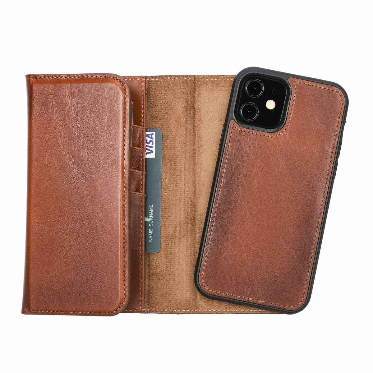 Bayelon iPhone 12 and 12 Pro Trifold Leather Wallet Case