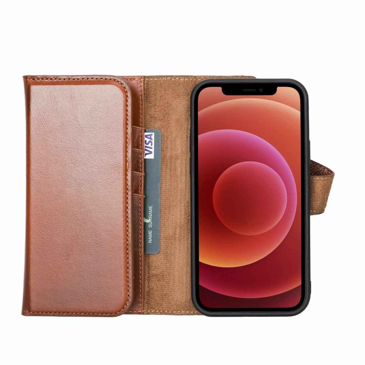 Bayelon iPhone 12 and 12 Pro Trifold Leather Wallet Case