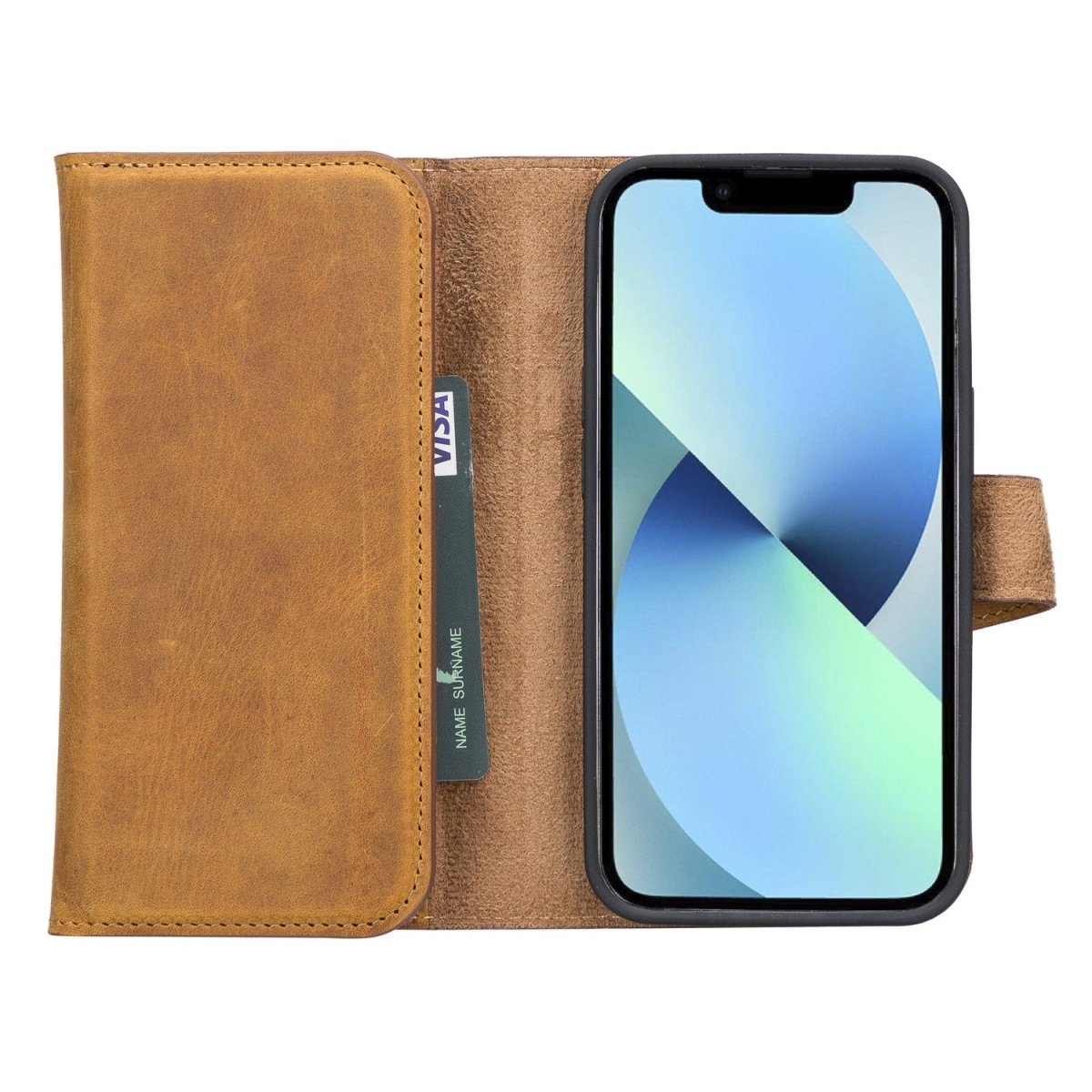 Bayelon iPhone 13 Pro Max Trifold Leather Wallet Case