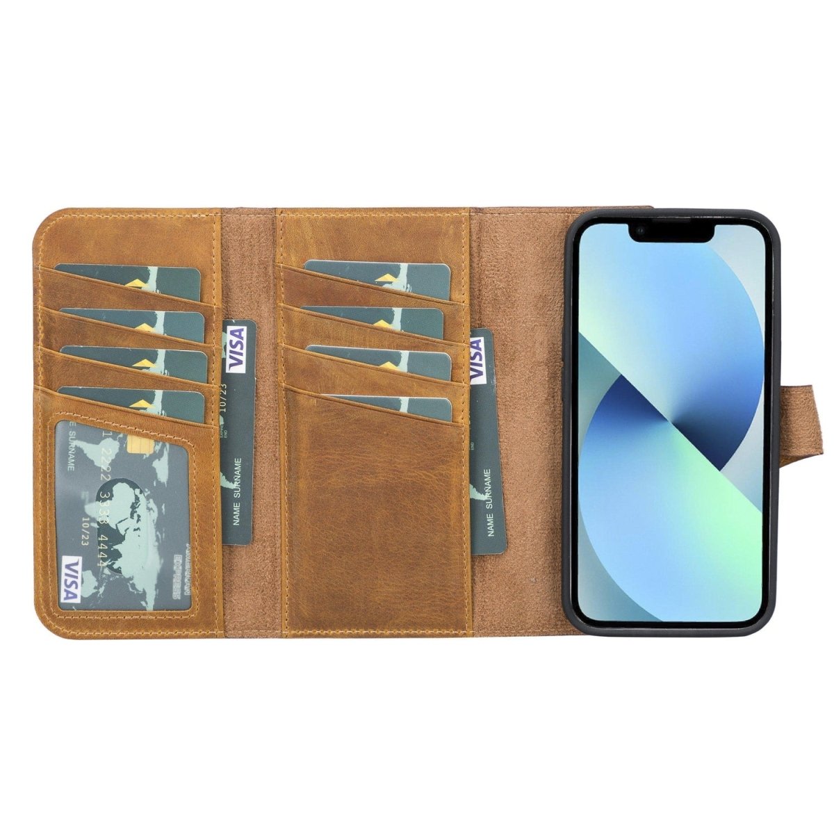 Bayelon iPhone 13 Pro Max Trifold Leather Wallet Case