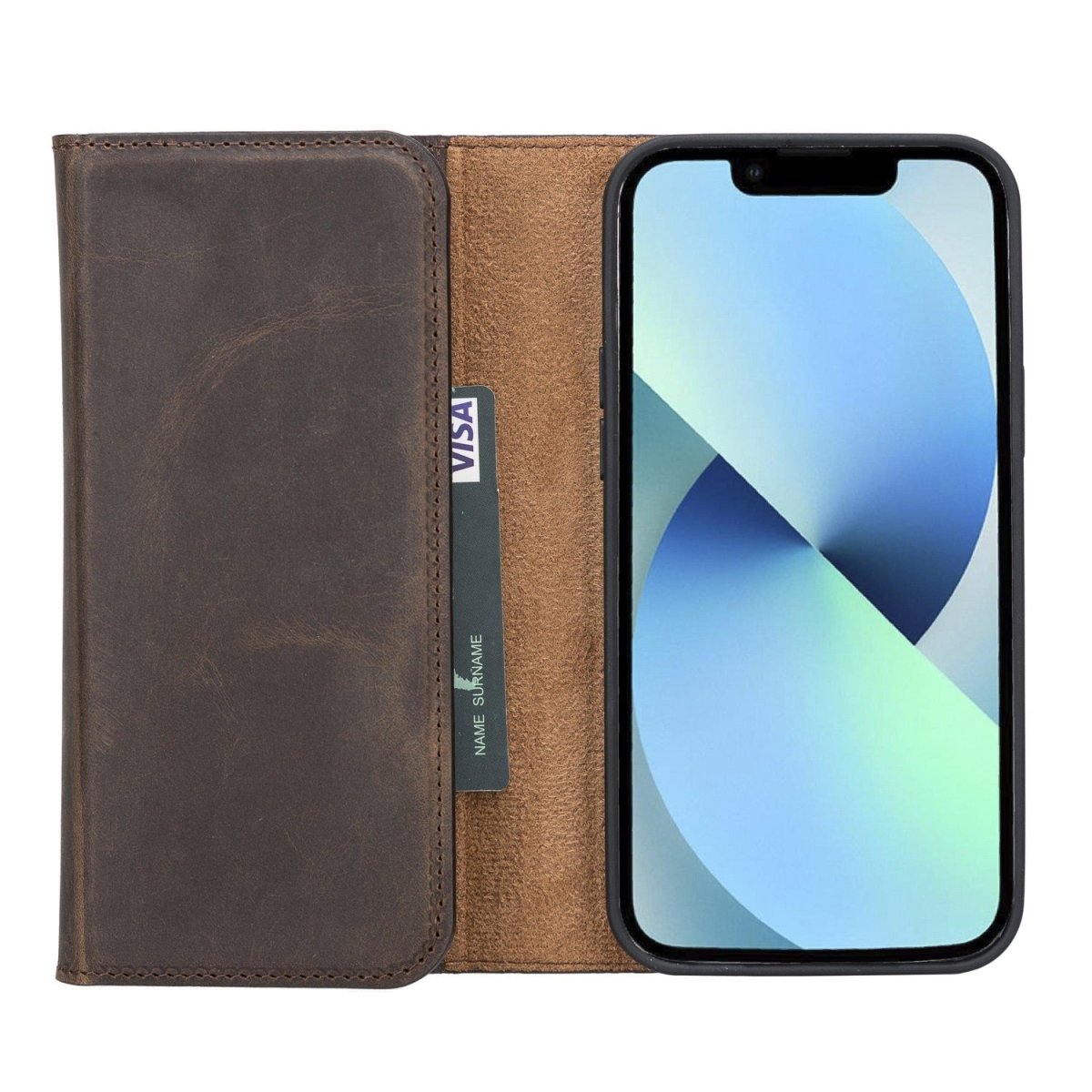 Bayelon iPhone 13 Pro Max Trifold Leather Wallet Case