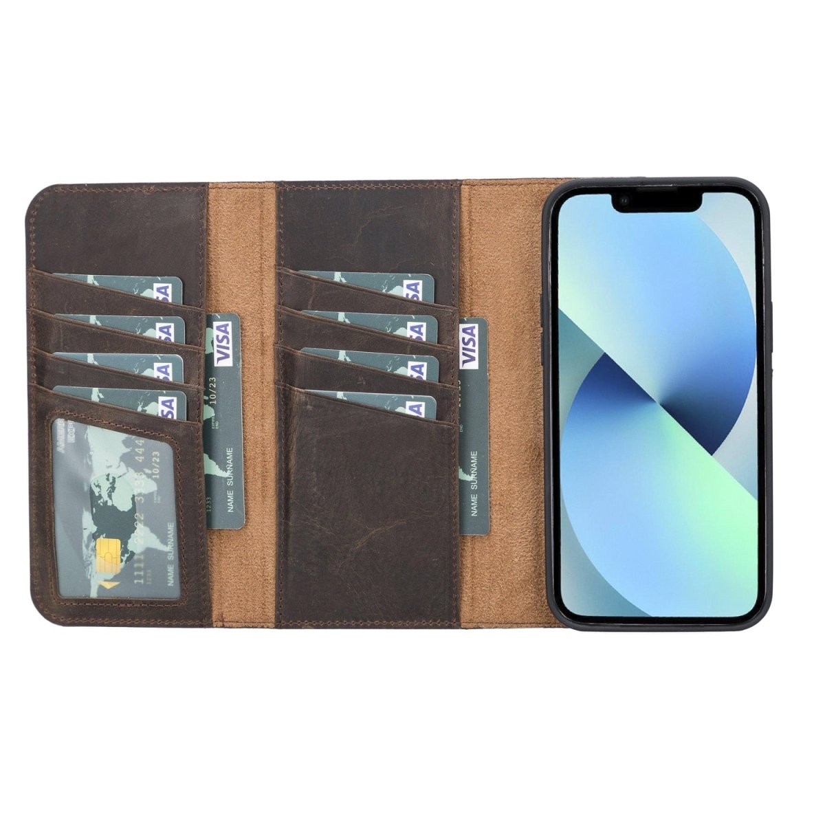 Bayelon iPhone 13 Pro Max Trifold Leather Wallet Case