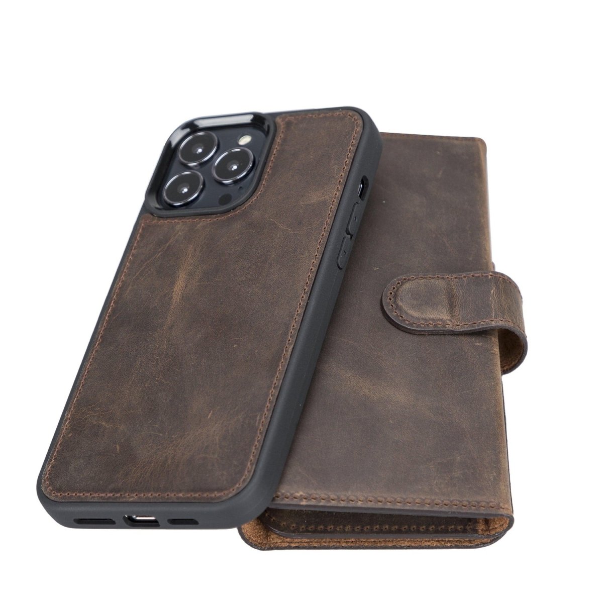 Bayelon iPhone 13 Pro Max Trifold Leather Wallet Case