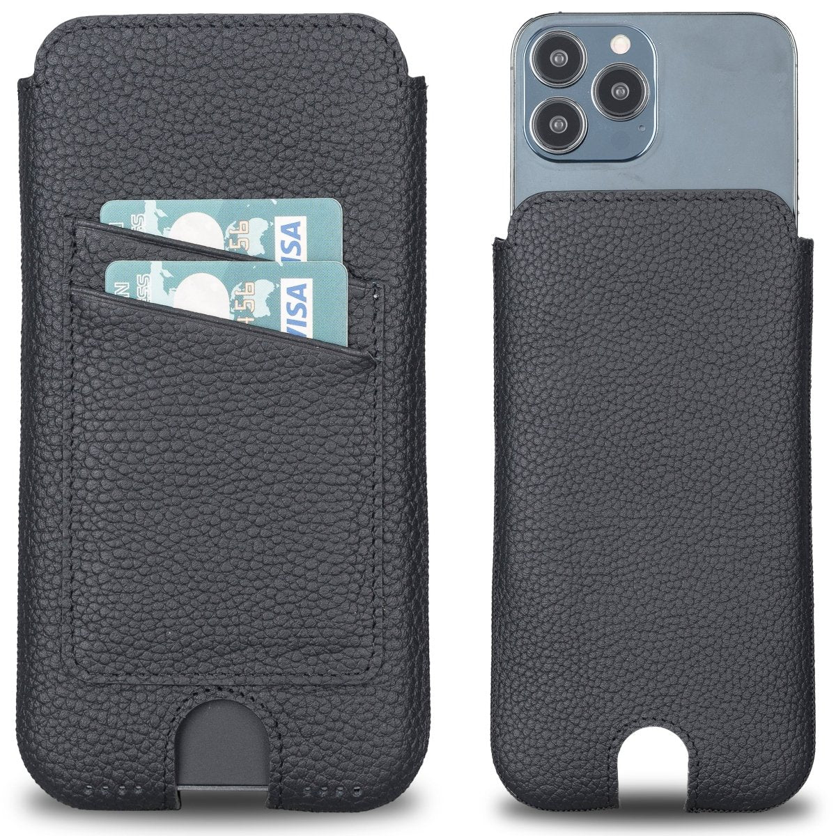 Bayelon iPhone 14 Pro Max and 13 Pro Max Multi Slim Leather Case Floater Black