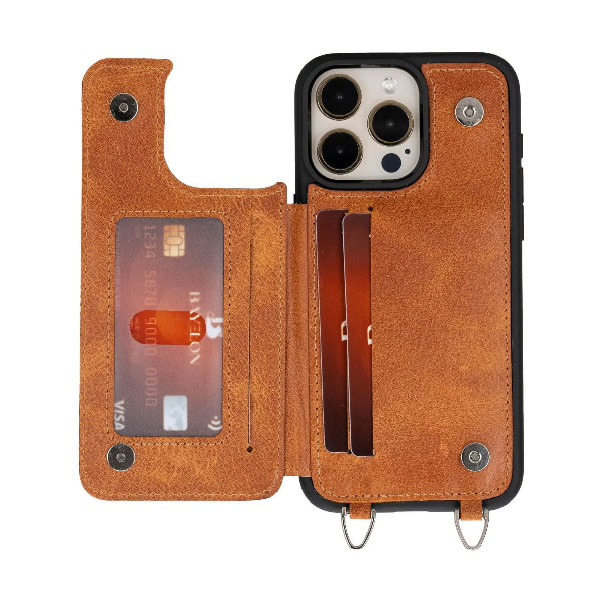 Bayelon iPhone 15 Pro Max Crossbody Case - Leather Case