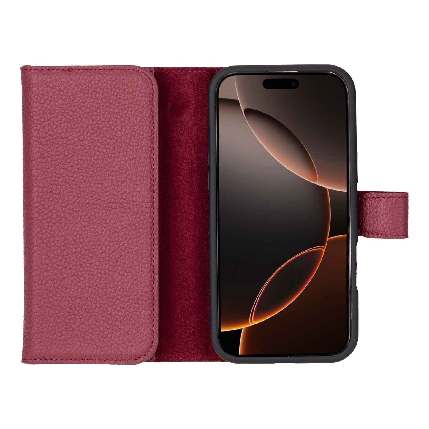 Bayelon iPhone 17 Pro Max Trifold Wallet Case Burgundy