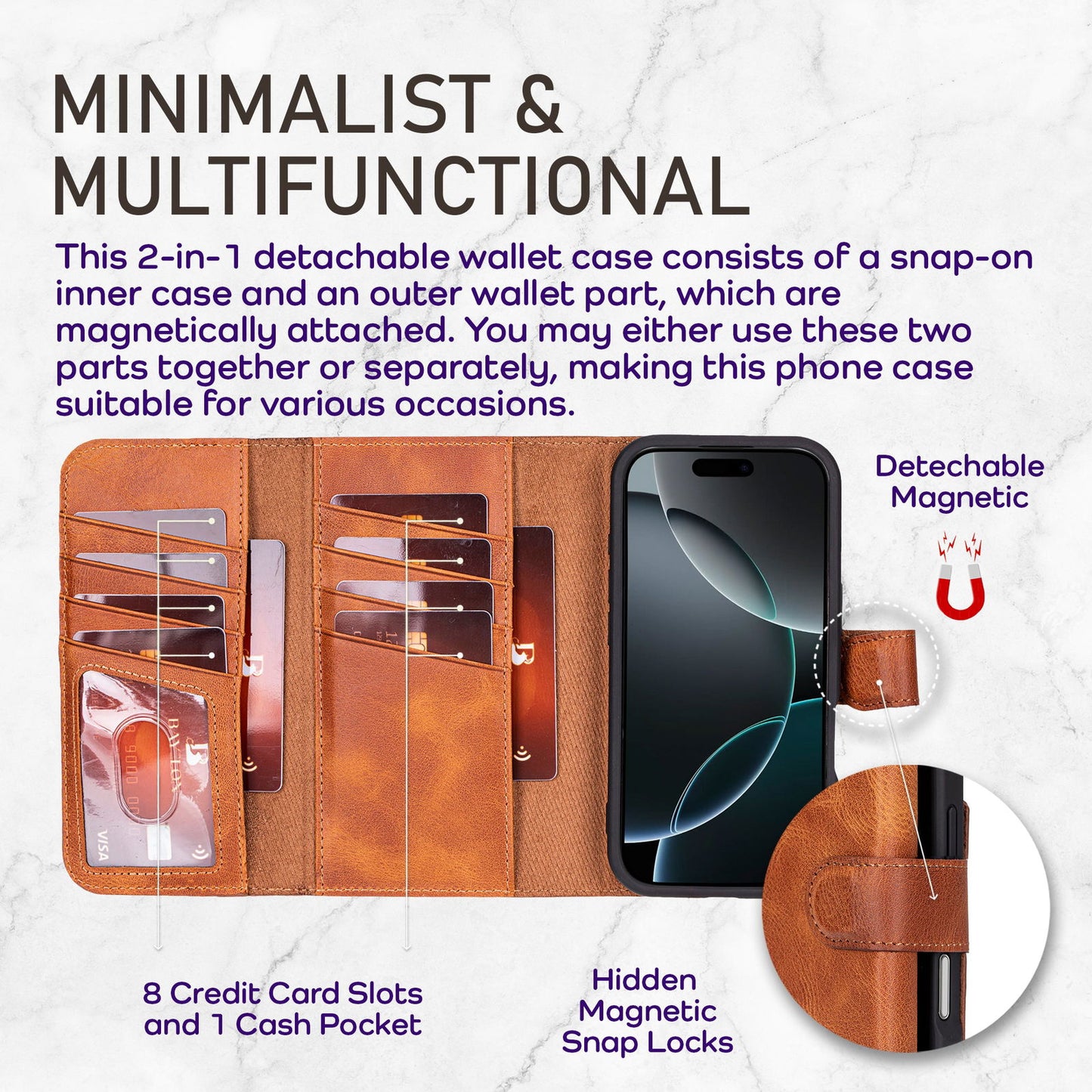Bayelon iPhone 17 Pro Trifold Wallet Case