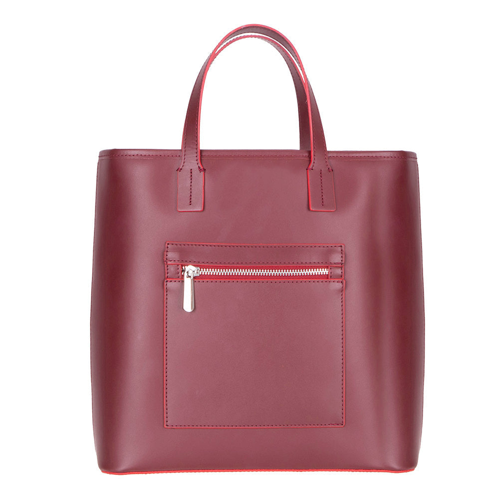 UnBranded Valetto Leather Tote Bag Bordeaux