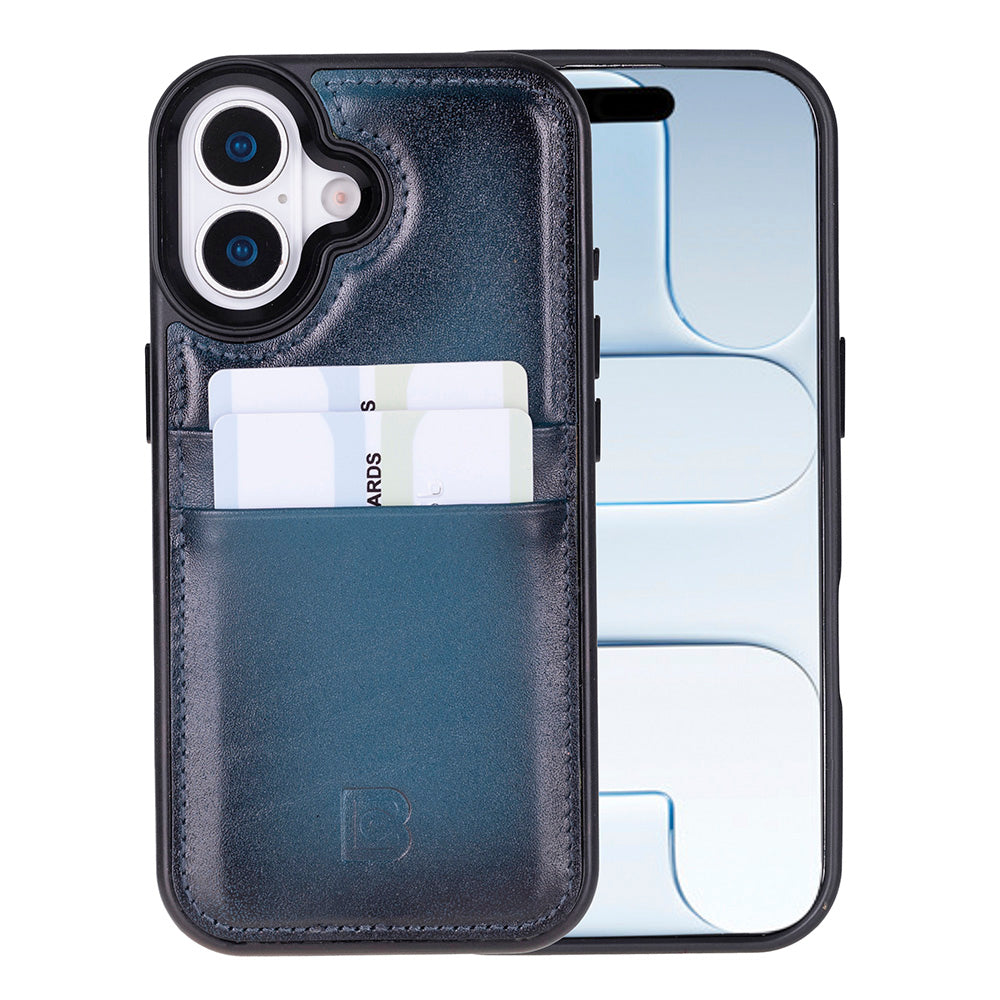 Bouletta Flex Cover Leather iPhone 17 Case with Card Holder Blue