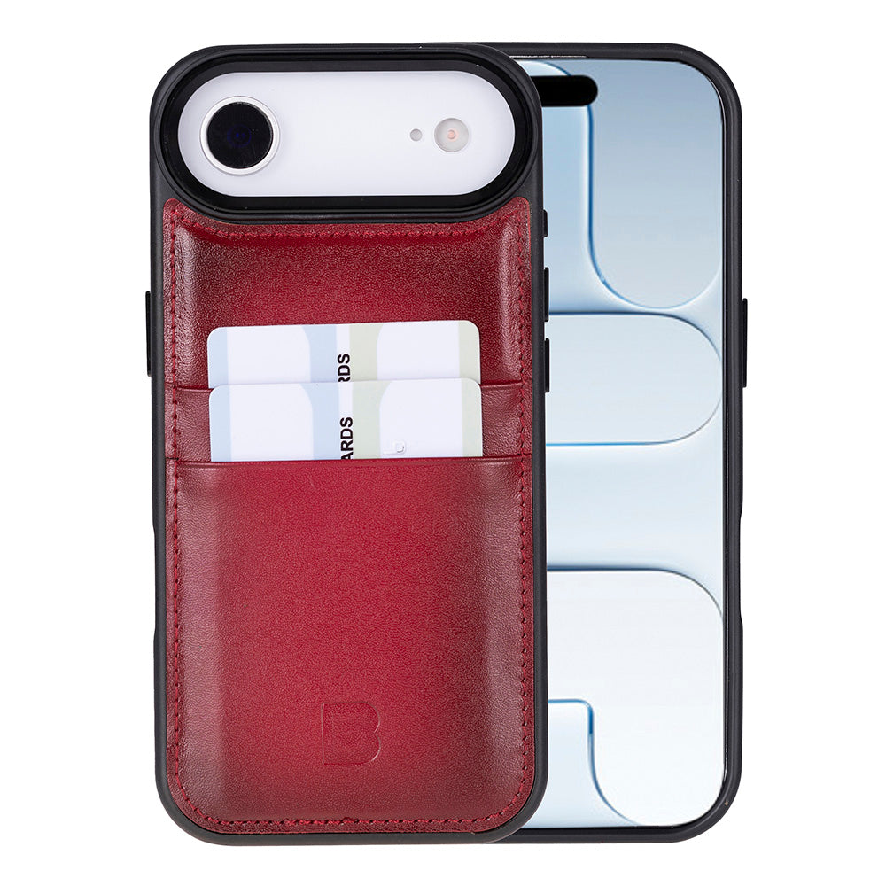 Bouletta Flex Cover Leather iPhone 17 Air Case with Card Holder Red