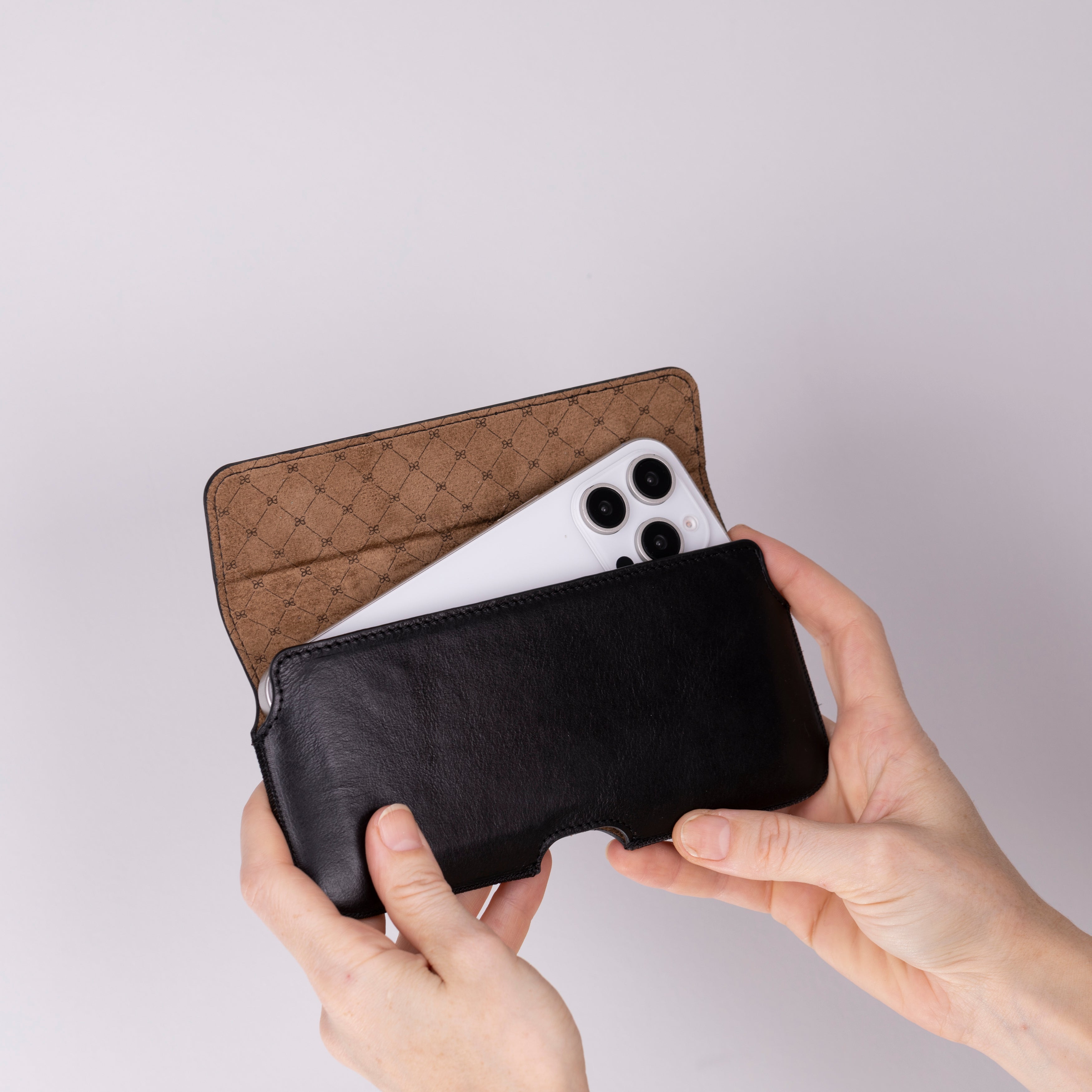 Bayelon Aslant Belt Leather Case for iPhone 16 Pro