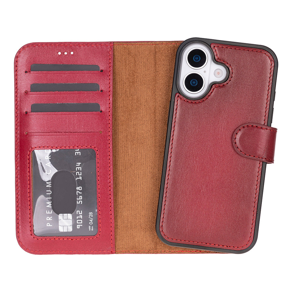 UnBranded Magic iPhone 17 Leather Detachable Wallet Case Red