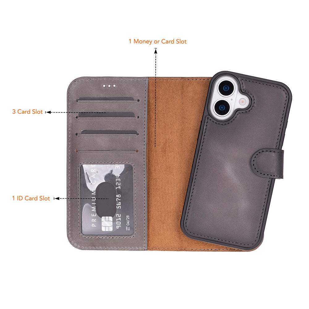 UnBranded Magic iPhone 17 Leather Detachable Wallet Case