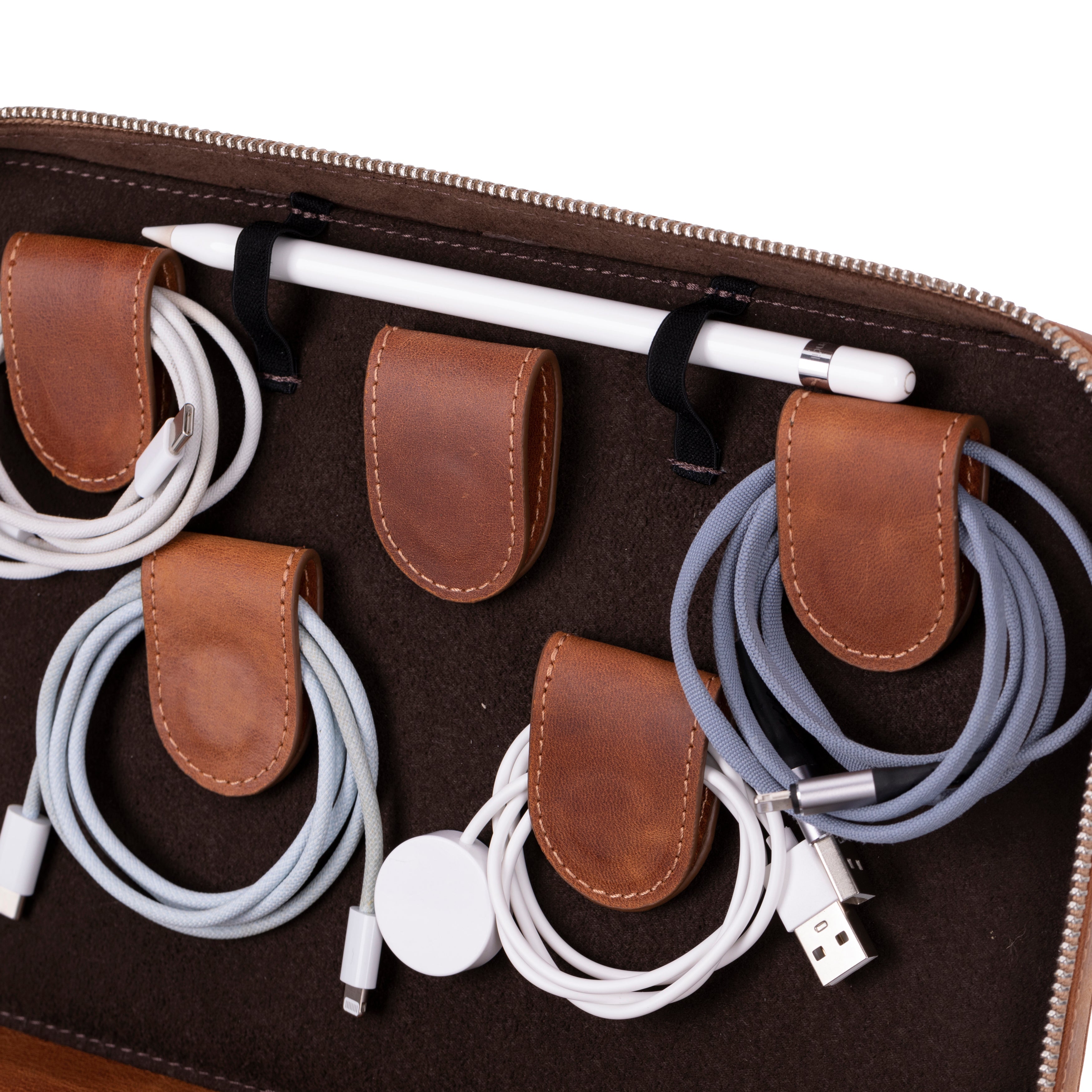 Bayelon Orbex Genuine Leather Travel Cable Organizer