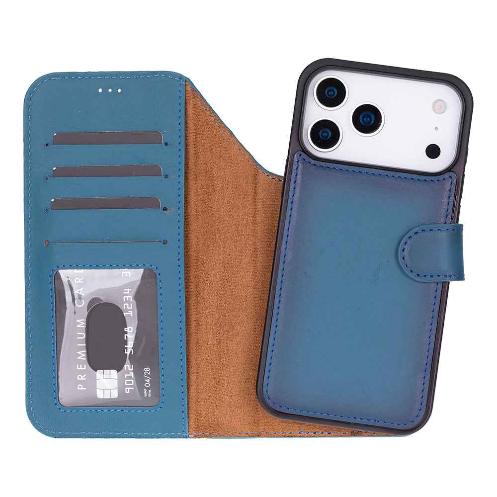 UnBranded Magic iPhone 17 Pro Max Leather Detachable Wallet Case Blue
