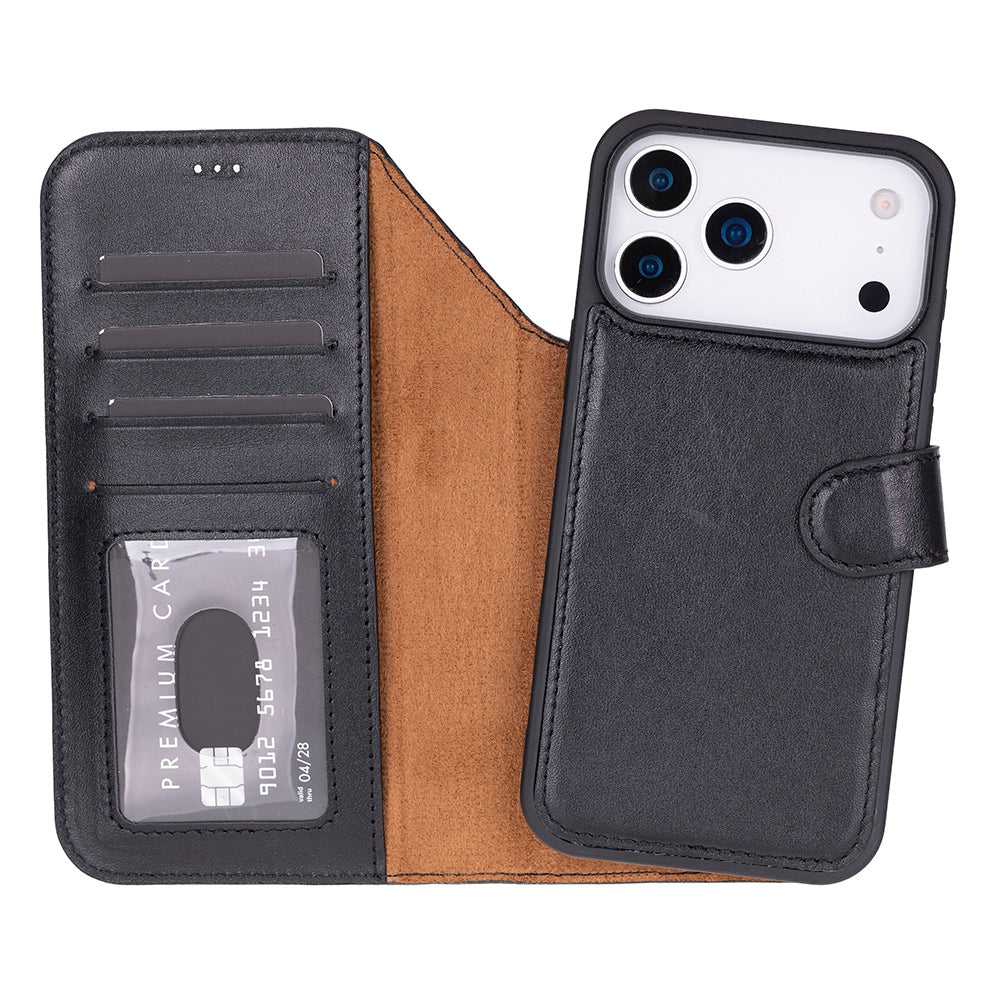 UnBranded Magic iPhone 17 Pro Max Leather Detachable Wallet Case Black