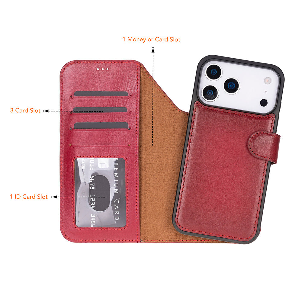 UnBranded Magic iPhone 17 Pro Leather Detachable Wallet Case