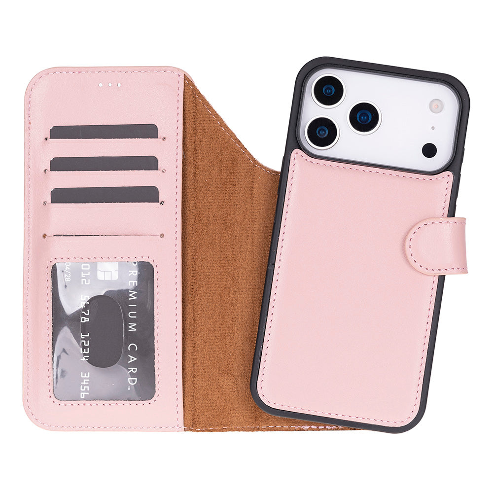 UnBranded Magic iPhone 17 Pro Max Leather Detachable Wallet Case Pink
