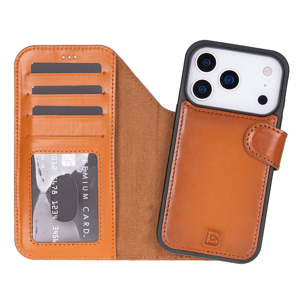 Bouletta Magic iPhone 17 Pro Detachable Leather Wallet Case Tan